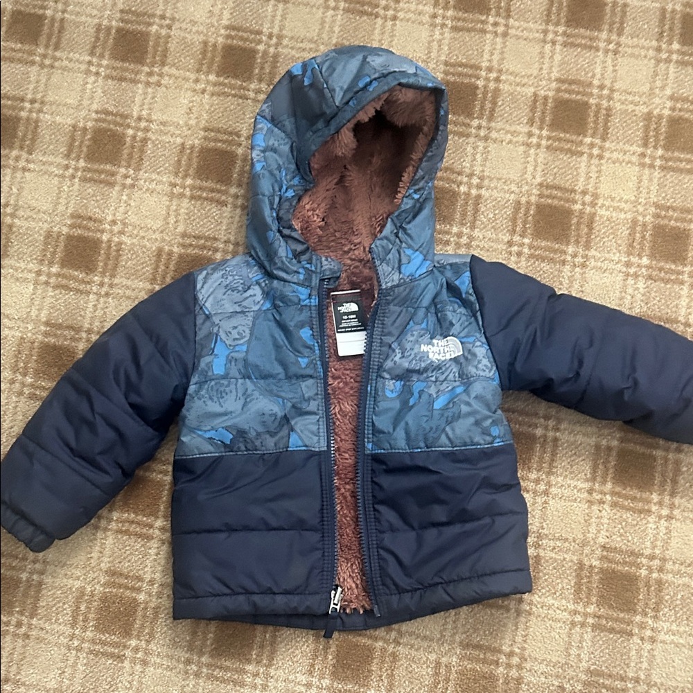 The North Face Navy and Brown Infant Jacket